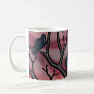 Caneca De Café corvos negros e fantasmas ao pôr do sol