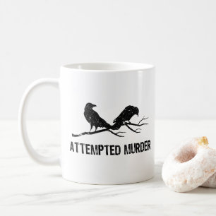 Caneca De Café Corvos Tentaram Assassinato Funny Crow Meme Bird 1