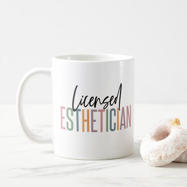 Caneca De Café Cosmetólogo esteticista licenciado Beautician (Com Donut)
