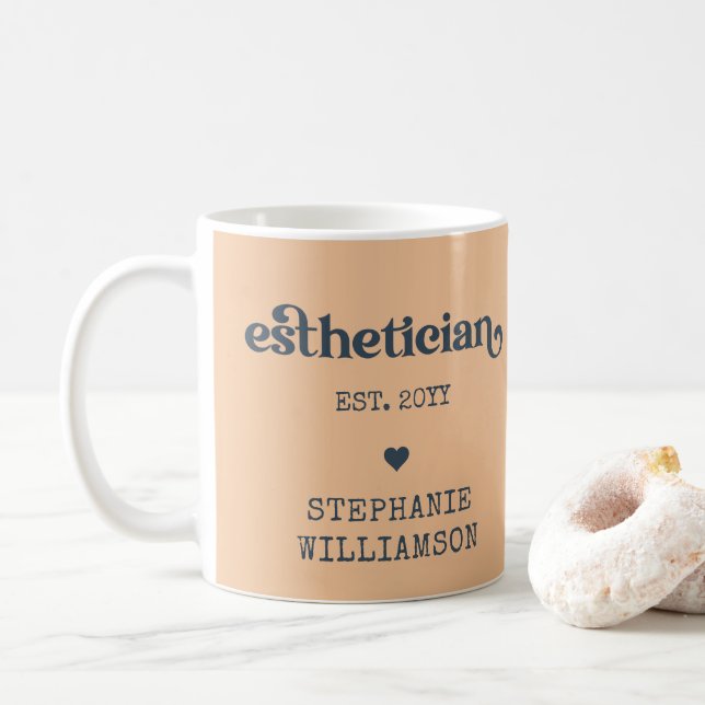 Caneca De Café Cosmetólogo esteticista personalizado Beauticista (Com Donut)