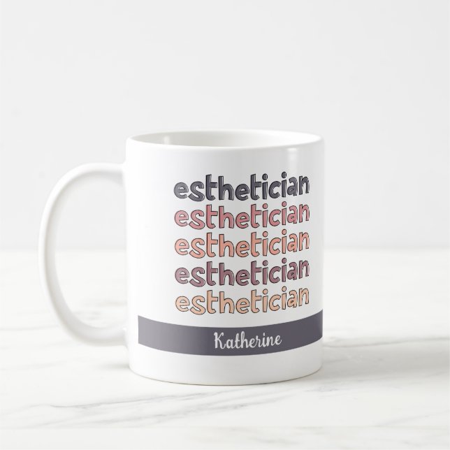 Caneca De Café Cosmetólogo esteticista personalizado Beauticista (Esquerda)