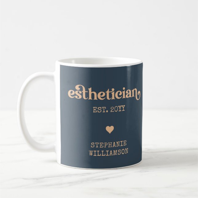 Caneca De Café Cosmetólogo esteticista personalizado Beauticista (Esquerda)