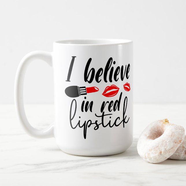 Caneca De Café Cosmetólogo Glam Girl Red Lipstick Makeartista (Com Donut)