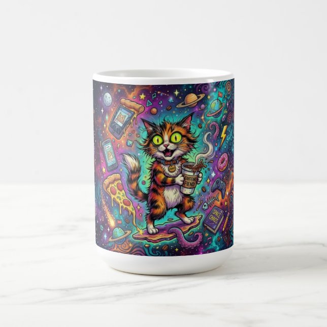 Caneca de Café Cosmic Cat – Gato Espacial da Galáx (Centro)