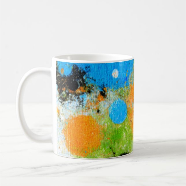 Caneca De Café Cosmic Chromatic Splatter: Abstract Orbit (Esquerda)