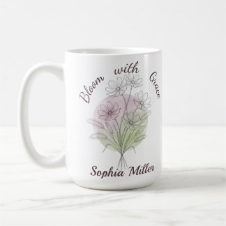 Caneca De Café Cosmos Personalizado Nome Personalizado Botânico F