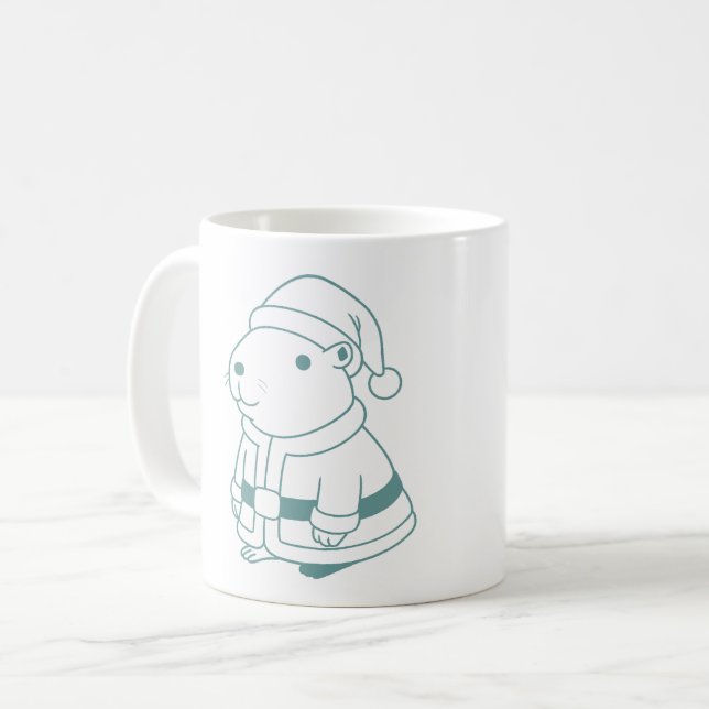 Caneca De Café cosplay papai noel capivara (Frente Esquerda)