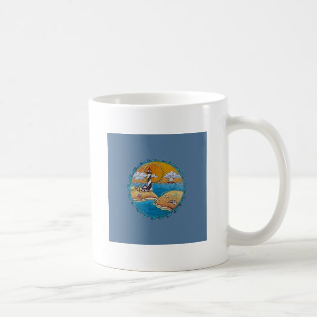 Caneca De Café Costa do mar, zona ensolarada, diversão de praia (Direita)