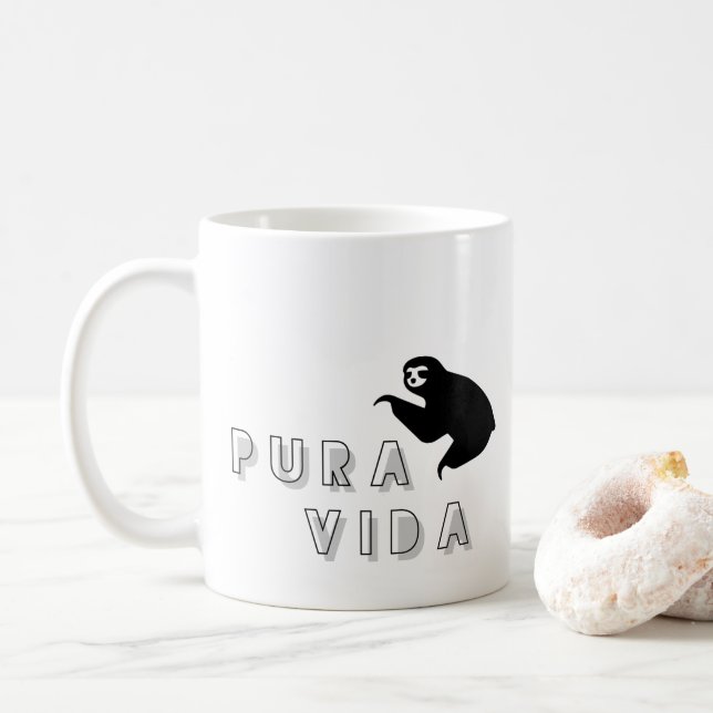 Caneca De Café Costa Rica Pura Vida Sloth (Com Donut)