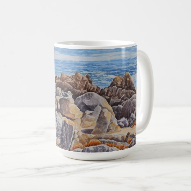 Caneca De Café Costa Rochosa de Monterey (Frente Esquerda)