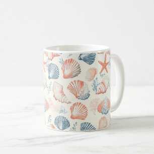 Caneca De Café Costeira russa - Conchas, Starfish, Recife (23)