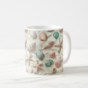 Caneca De Café Costeira russa - Conchas, Starfish, Recife (33)