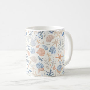Caneca De Café Costeira russa - Conchas, Starfish, Recife (34)