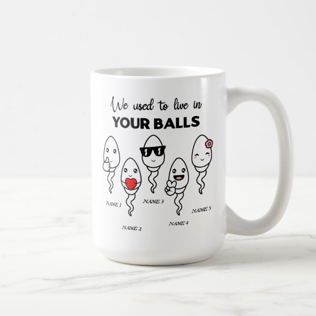 Caneca De Café Costumávamos Viver Em Suas Bolas, Pai De Nome Pers (Direita)