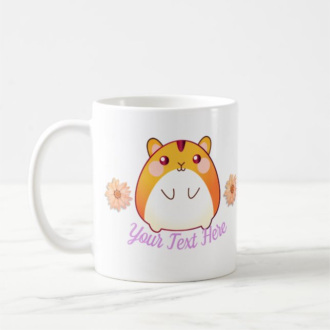 Caneca De Café Costume bonito do hamster de Kawaii (Esquerda)