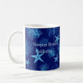 Caneca De Café Costume de Aqua-teal blue starfish-coral-w