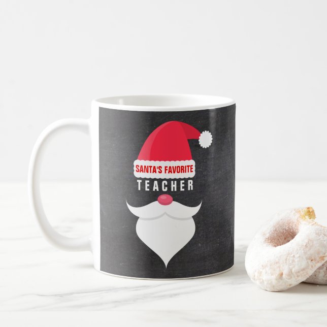 Caneca De Café Costume favorito do professor do papai noel (Com Donut)