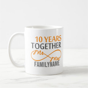 Caneca De Café Costume, Sr. e Sra. 10º Aniversário