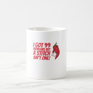 Caneca De Café Costura - Tenho 99 problemas, mas não tenho um tít