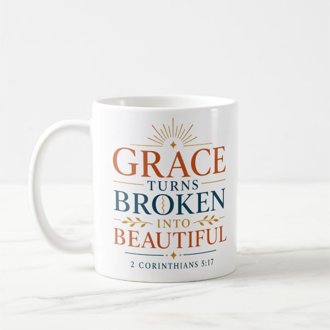 Caneca De Café Cota cristã graciosa transforma quebrado em belo (Esquerda)