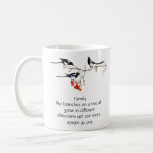Caneca De Café Cota da Família Watercolor Magpie Animal    Natur