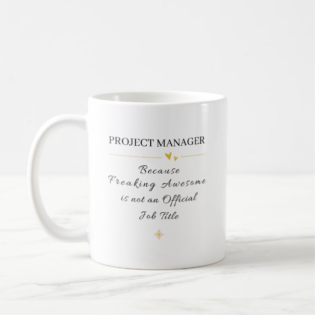 Caneca De Café Cota de Escritório de Gerente de Projeto (Esquerda)