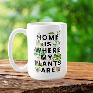 Caneca De Café Cota de jardinagem da Watercolor HousePlant