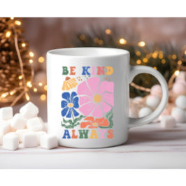 Caneca De Café Cota de Motivação Floral de Boho Retroativo - Seja