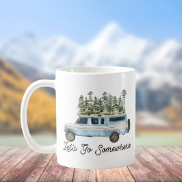 Caneca De Café Cota de Viagem de Camping Vamos a Algum Lugar