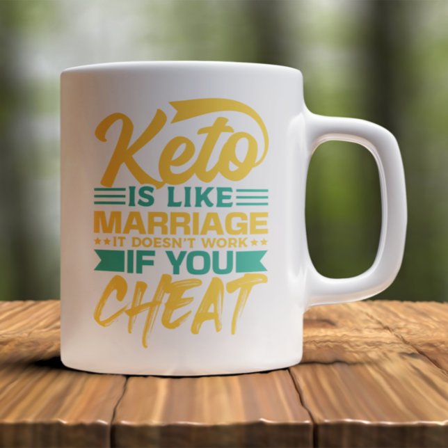 Caneca De Café Cota Engraçada de Cheque de Dieta de Keto (Funny Keto Diet Cheating Quote Coffee Mug)