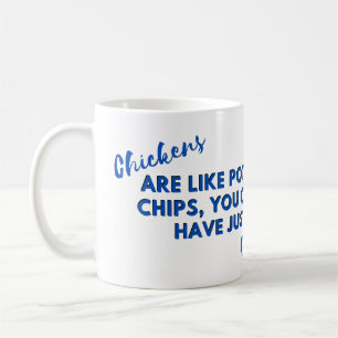 Caneca De Café Cota Engraçada de Frango: Frango e Azul-Batata