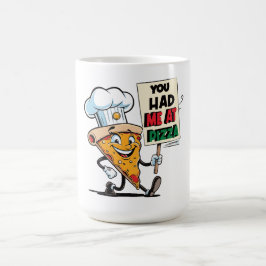 Caneca De Café Cota Fatia da Pizza Engraçada