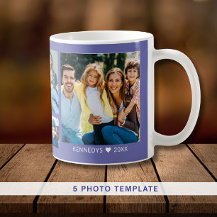 Caneca De Café Cota Personalizada da Família de Colagem de Fotogr