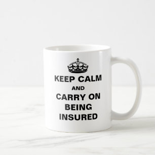 Caneca De Café Cotação de Seguro Mantenha Calmo Arriscado Escritó