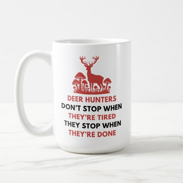 Caneca De Café Cotação Engraçado Deer Hunter | Deer Hunting Gift (Esquerda)
