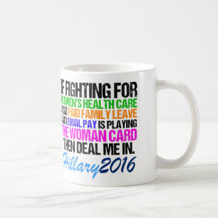 Caneca De Café Cotação Hillary do Cartão de Mulher Pro