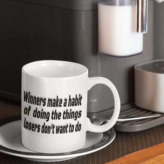 Caneca De Café Cotação Motivacional Vencedores Perdedores (Criador carregado)