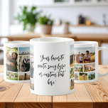Caneca De Café Cotação Personalizada de Colagem de Fotos 11 Perso<br><div class="desc">Crie a sua própria imagem personalizada da imagem de imagem de uma caneca. Apresenta 11 das suas imagens favoritas e texto personalizado na tipografia da caligrafia moderna.</div>