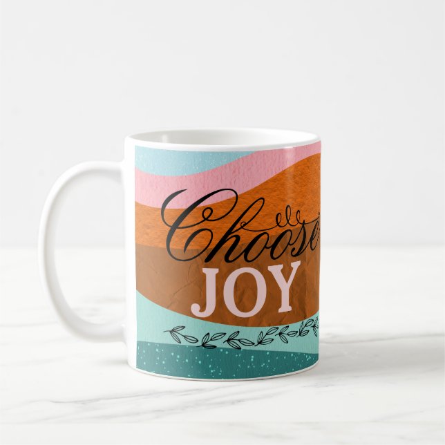 Caneca De Café Cotação positiva para Inspiração Boho Colorida (Esquerda)
