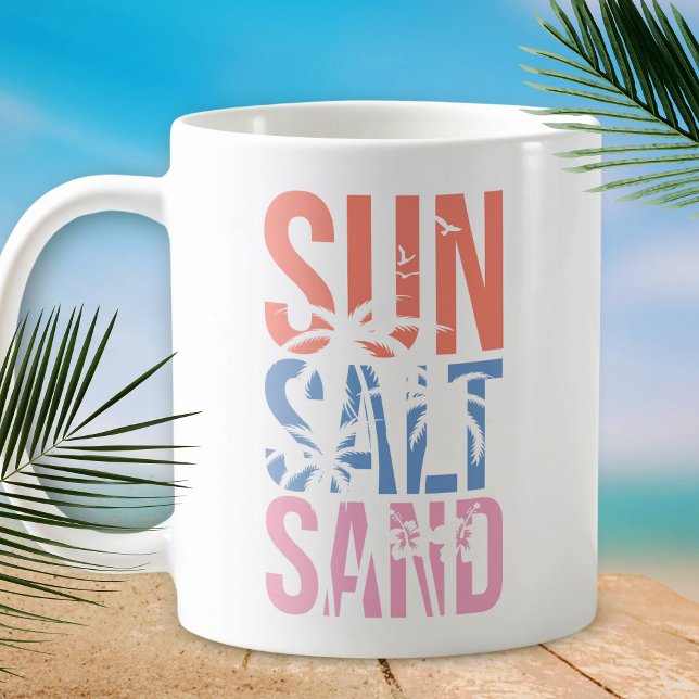 Caneca De Café Cotação Sun Sand Summer Beach (Criador carregado)