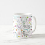 Caneca De Café Cotações Motivacionais Coloridas Objetivos do Disc<br><div class="desc">Notas e citações positivas em design de bolhas coloridas para manter você motivado e no caminho para atingir seus objetivos.</div>