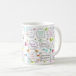 Caneca De Café Cotações Motivacionais Coloridas Objetivos do Disc