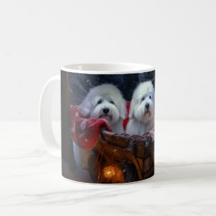 Caneca De Café Coton De Tulear Snowy Sleigh Decência De Natal