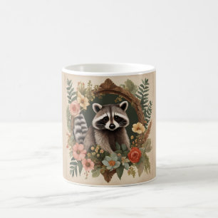 Caneca De Café Cottagecore Cute Raccoon