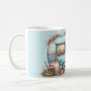 Caneca De Café Cottagecore Vintage Camper Floral Boho Acentos