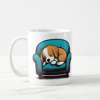 Caneca De Café Couch Beagle Feliz | Cachorro-dormente | Arte Pet