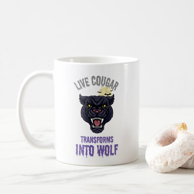 Caneca De Café cougar live  (Com Donut)