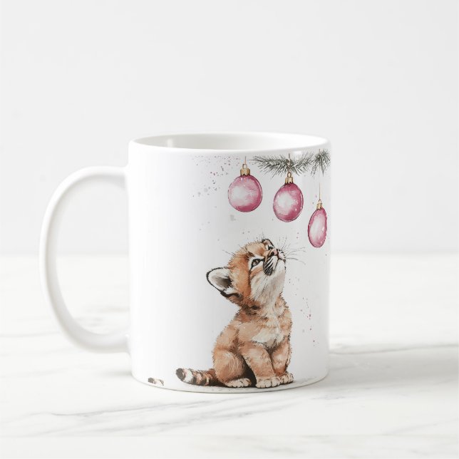 Caneca De Café Cougar mugs 11oz matte ceramic mug (Esquerda)