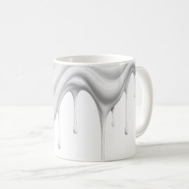 Caneca De Café Coulure de peinture blanche.