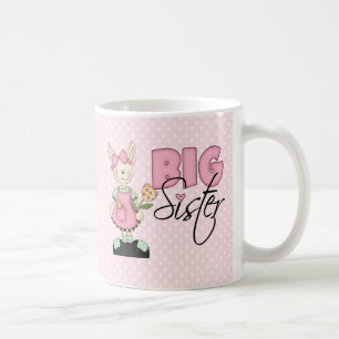 Caneca De Café Country Bunny Big Sister (rosa)